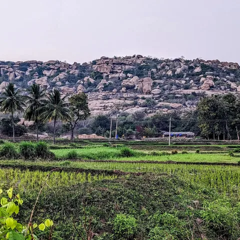 Far away view of our #campsite in #Hampi