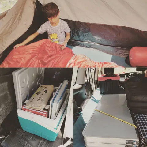 We are all tired this morning. Sleeping in the #tent 🎪 wasn't anywhere as comfortable as sleeping in the #van 🚐. In fact
