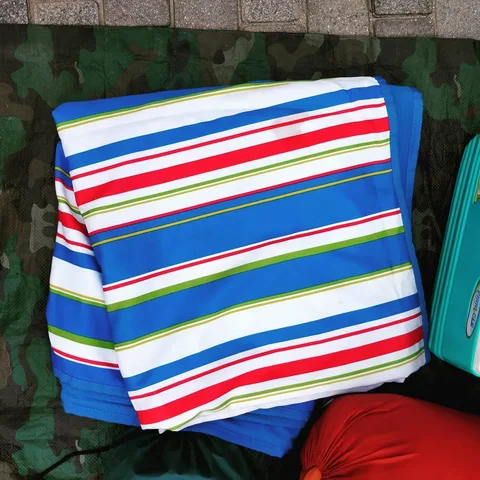 Here's a whole bunch of closeups of our gear. Safety stuff, backpacks, cooking stuff, pillows, umbrellas, etc. Are we mi