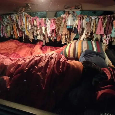 Here is how our living quarters look tonight. We got late in settling in, so we haven't set up our tent or done any cook