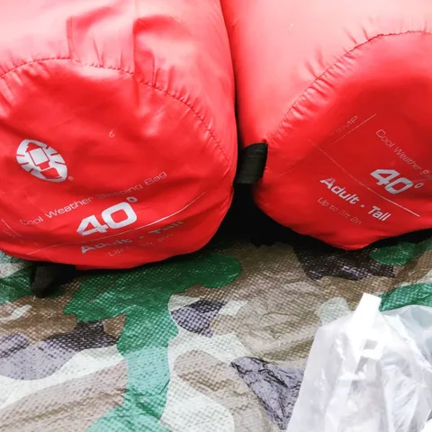 The red ones are our trusted #sleepingbag s. I think they'll hold up in #Kaza's cold. The second pic is of our spare sle