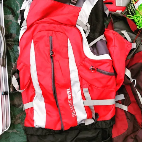 Here's a whole bunch of closeups of our gear. Safety stuff, backpacks, cooking stuff, pillows, umbrellas, etc. Are we mi