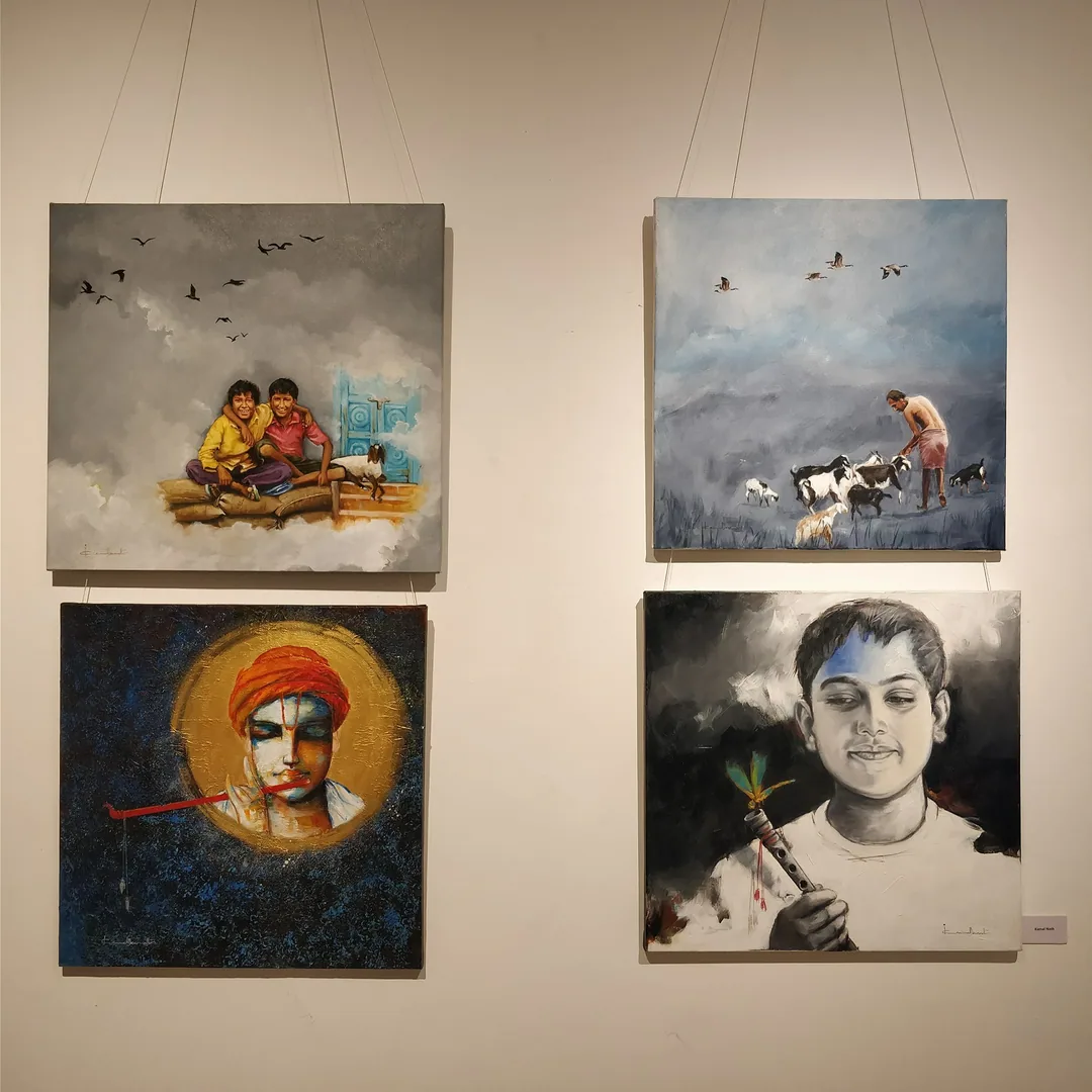 My mother is exhibiting her paintings as part of a group show. The inauguration is today at the Visual Arts Gallery, Hab