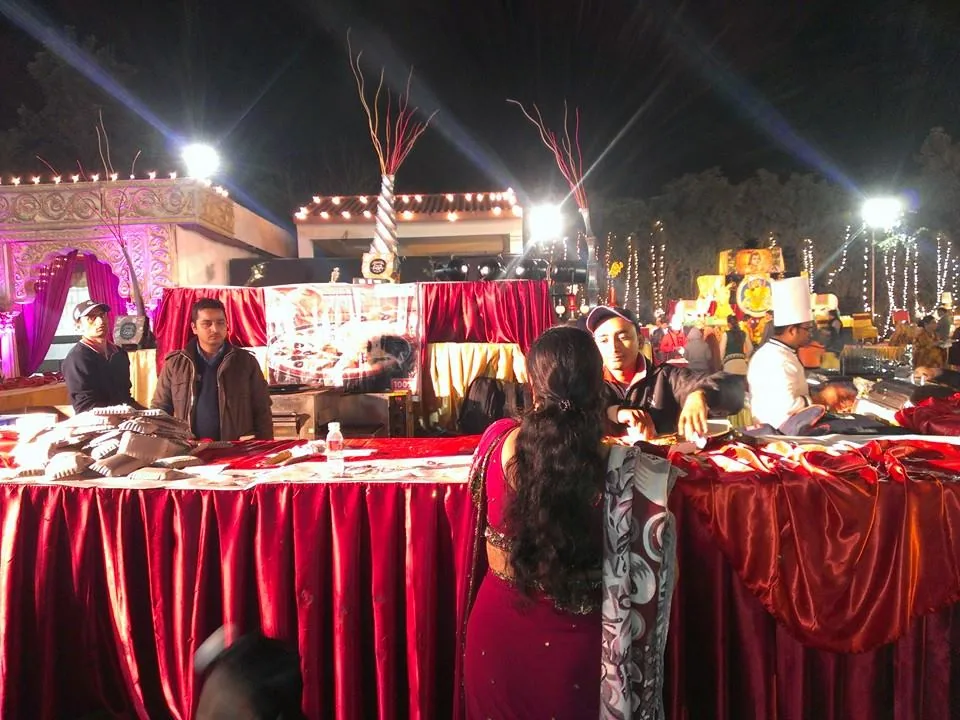 At a wedding where every imaginable cuisine in the world is present. Some folks are still eating Domino's pizza. An actu