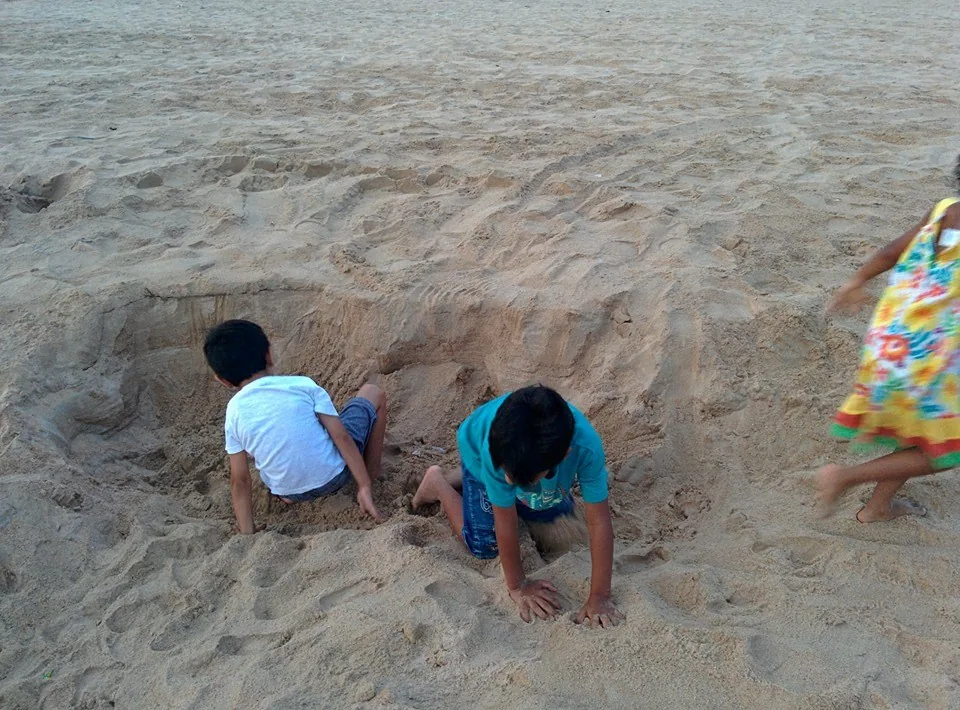 Happiness is a big sand pit. 

Wonder is a far setting Sun.