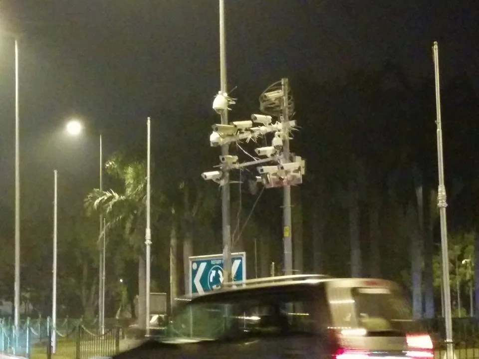 Nilay spotted a crazy number of surveillance cameras installed at the Teen Murti roundabout. What's going on? 1984?
