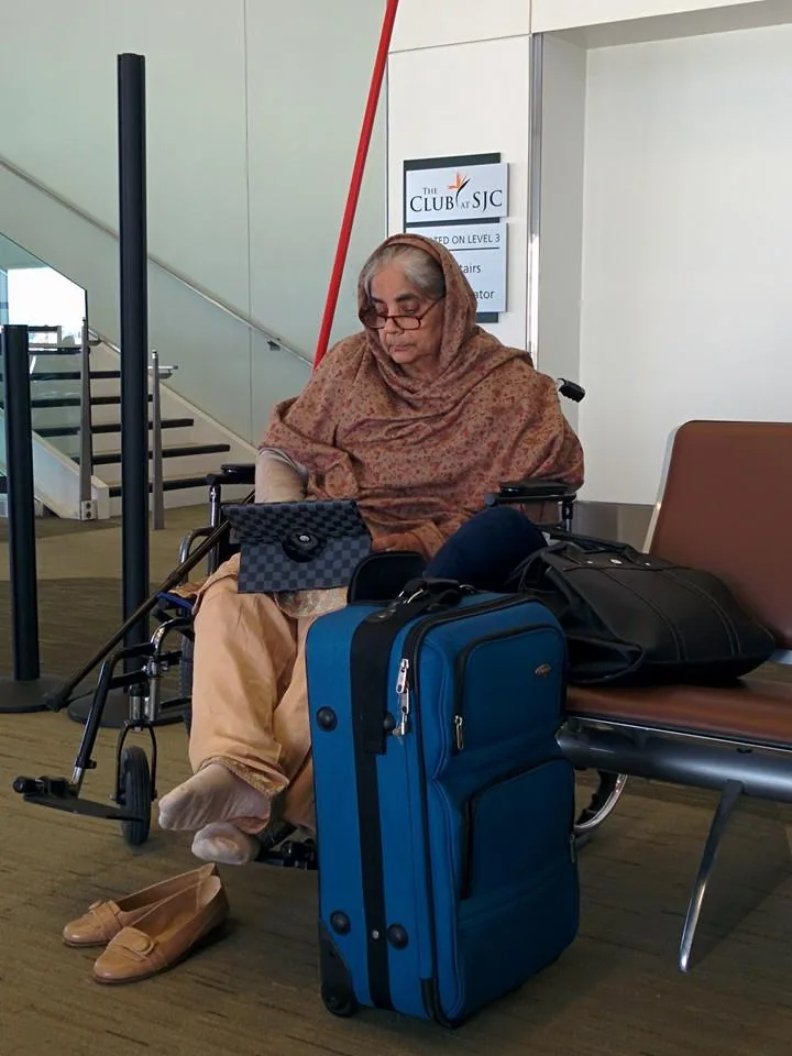 Lady at the airport reading the Gurbani on her iPad. In Gurmukhi. Any time you feel there is a barrier to mass technolog