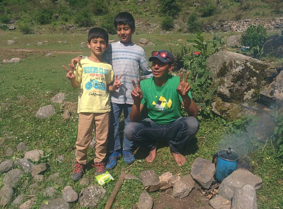 Cooking our own food on a camping trip after a long long time.