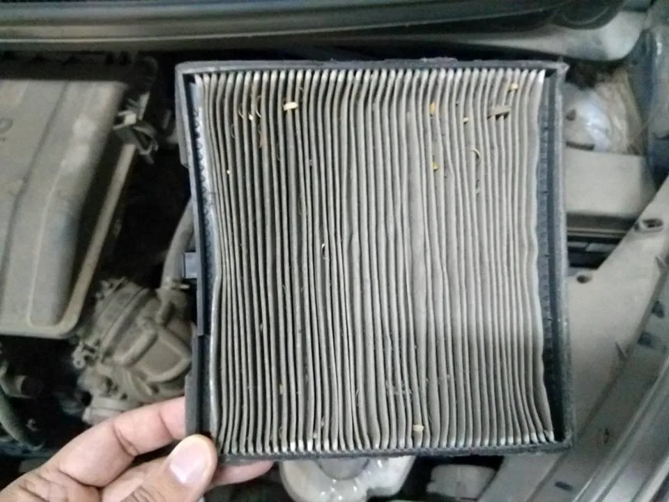 This is how dirty my car AC filter was. Please have your car AC filters cleaned and replaced regularly, Delhites. It cos