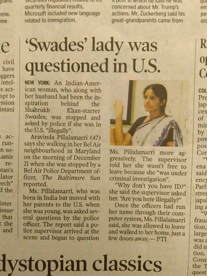 Good on you, Aravinda, for standing your ground against Trump's henchmen.

Ravi Kuchimanchi, ignore the headline. We kno