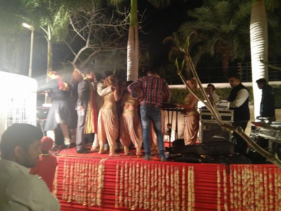 The most ridiculously ostentatious wedding procession I have ever seen. Forget following the (very apt) austerity rules 