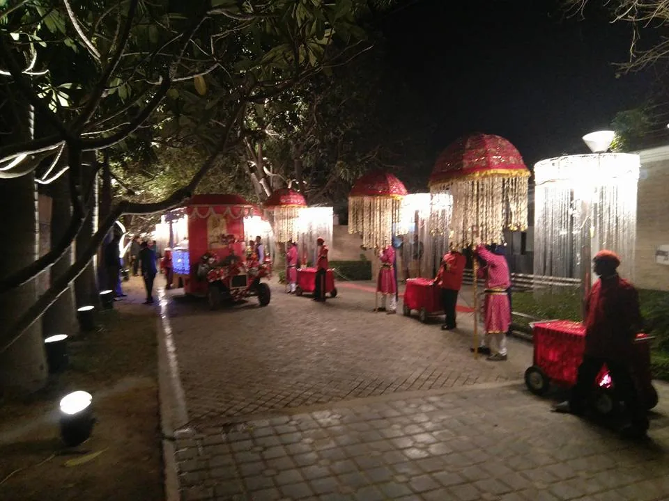 The most ridiculously ostentatious wedding procession I have ever seen. Forget following the (very apt) austerity rules 
