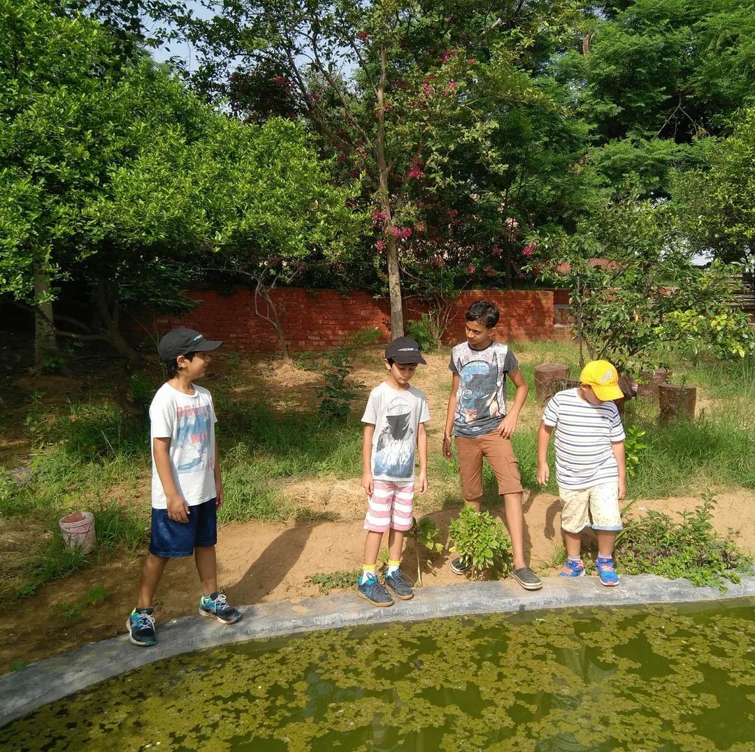 The kids are exploring the farm. Plantation is yet to begin. What joy and fun.
