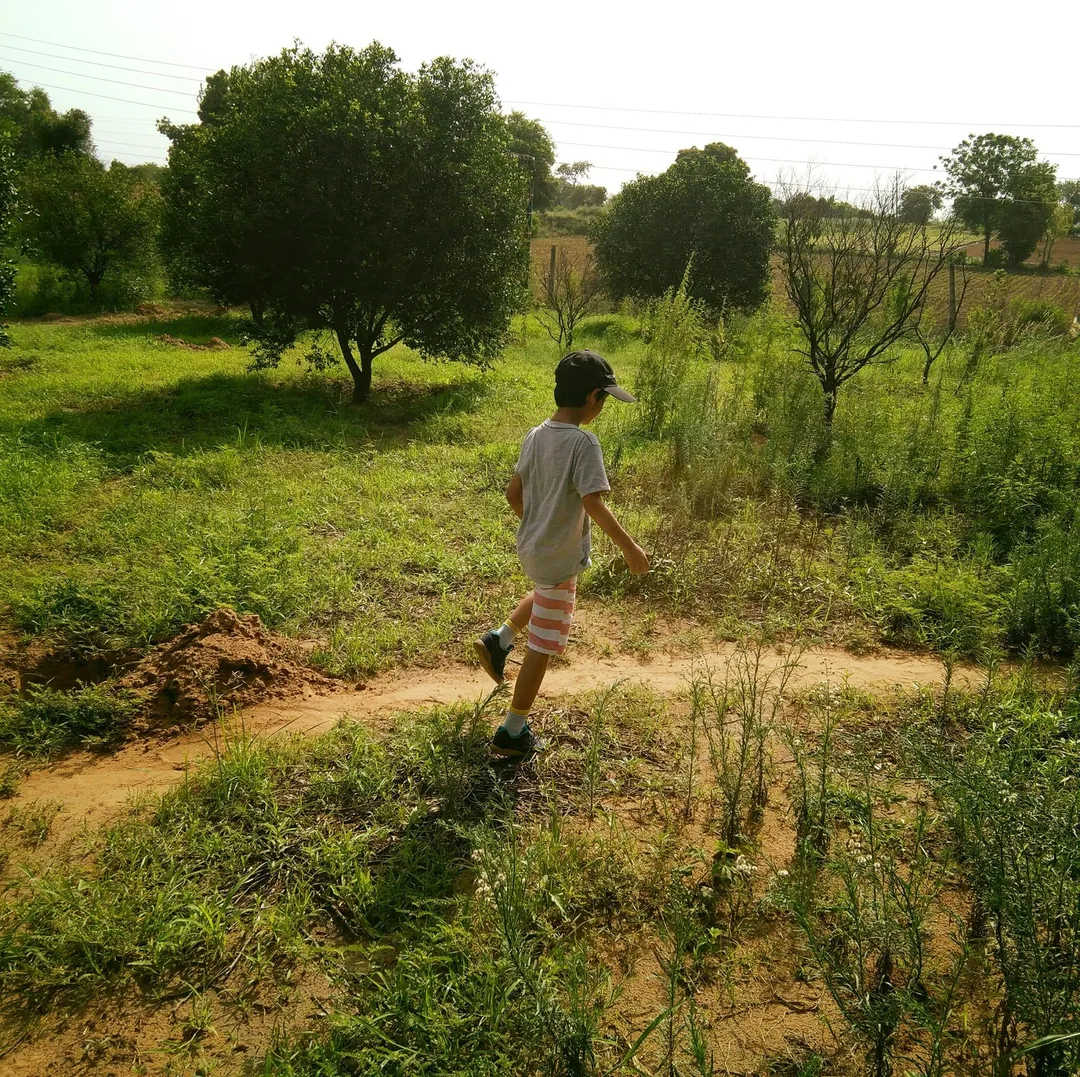 The kids are exploring the farm. Plantation is yet to begin. What joy and fun.