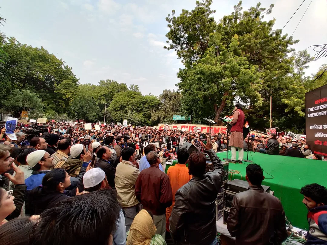 Even the skies have cleared up for the protest.