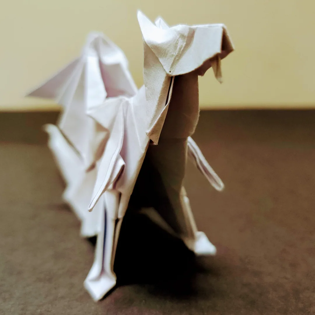 On a 1 to 11 scale of Origami awesomeness, Kavin believes this is a 4.

He made this out of a single sheet of ordinary p