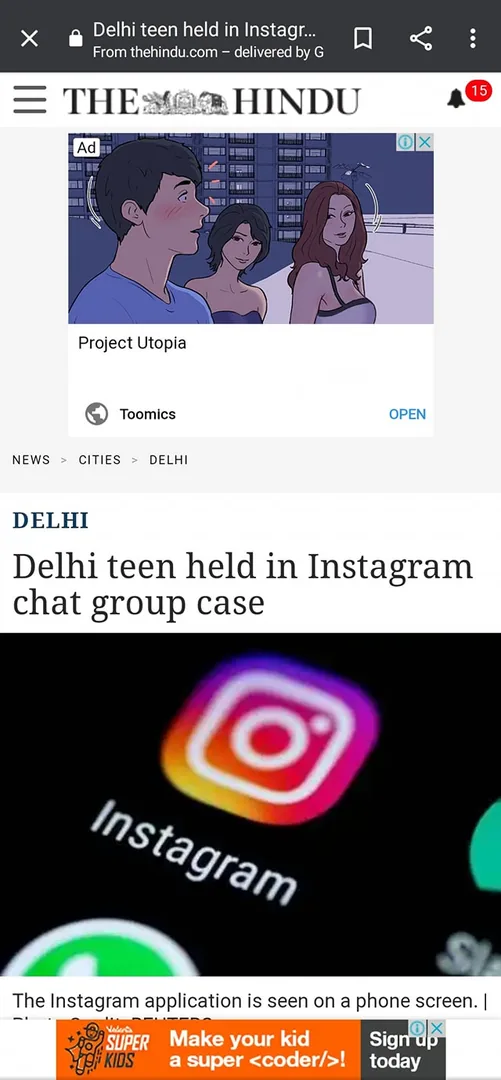 This is The Hindu. It shows advertisements of a sexually explicit comic while discussing sexual harassment by and of und