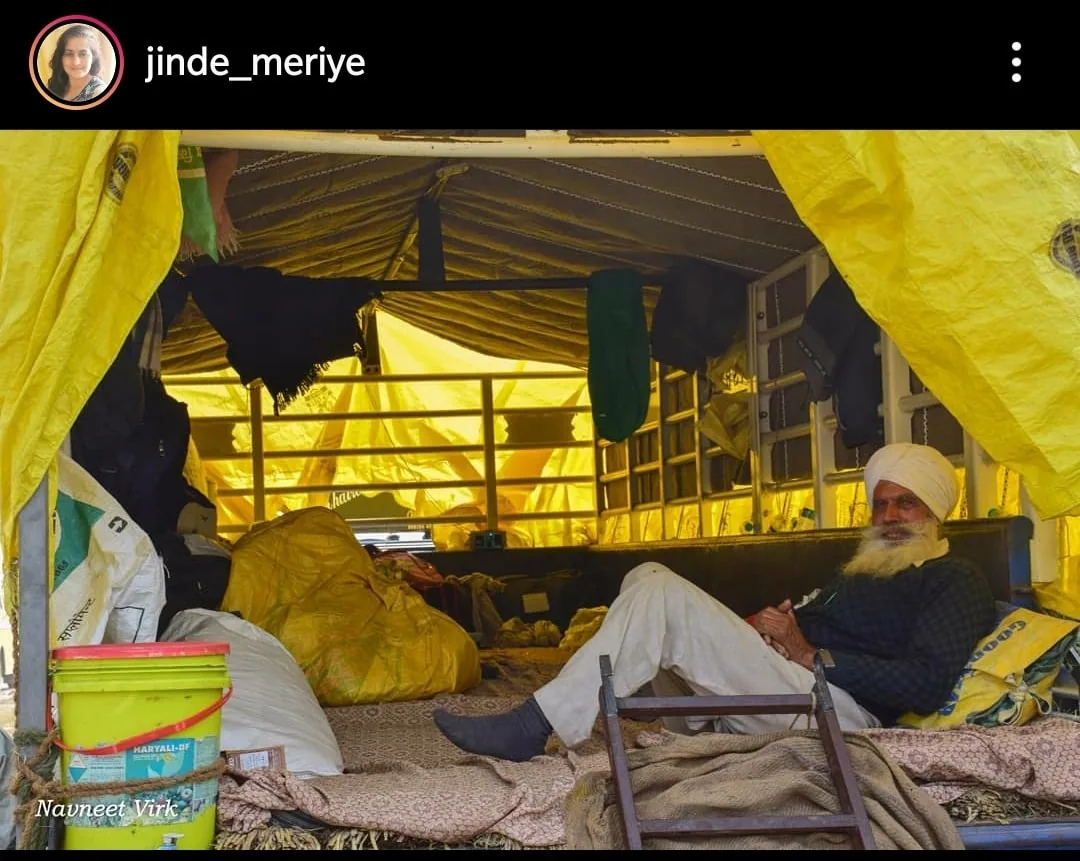 For pictures and videos from within the farmers protest at Singhu Border, follow Navneet Kaur Virk on Instagram https://