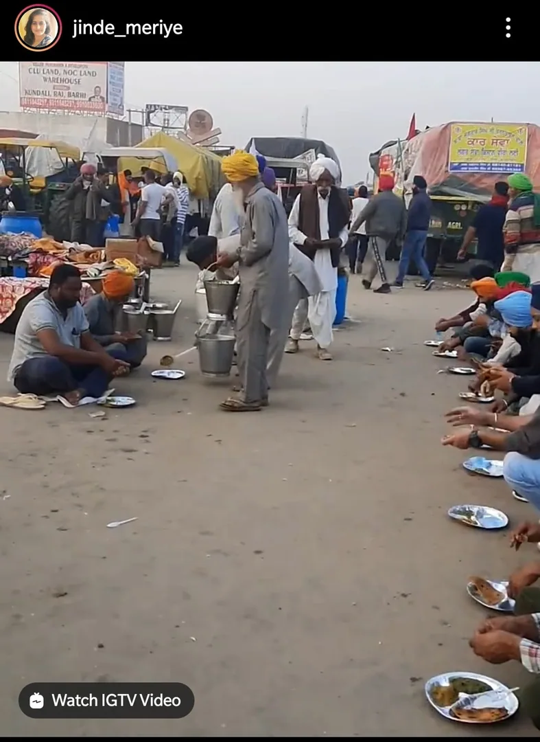 For pictures and videos from within the farmers protest at Singhu Border, follow Navneet Kaur Virk on Instagram https://