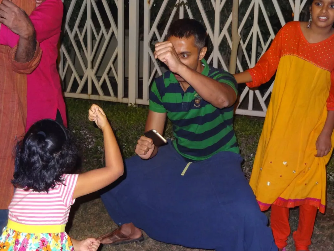 Diwali made awesome by Mr. Venkat Rolla's enthusiasm and Rama's firecracker stash