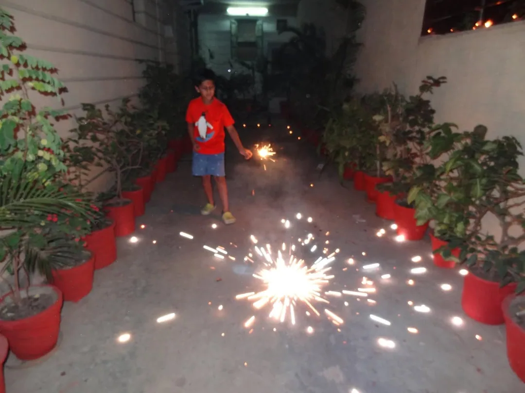 Diwali made awesome by Mr. Venkat Rolla's enthusiasm and Rama's firecracker stash