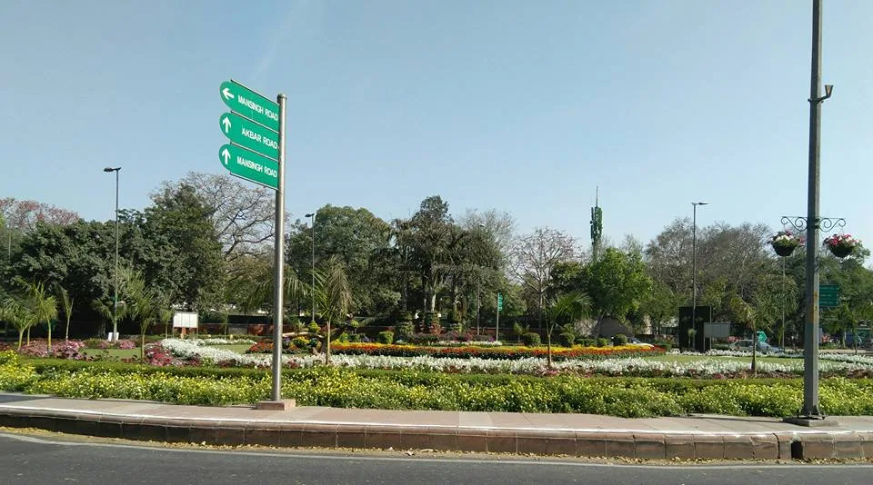 New Delhi is a riot of colours this spring. This photograph does not do justice to the spectacle that each roundabout ha