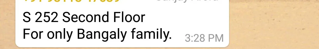 Just received a WhatsApp message on the local community group. House available for rent, but only for a Bengali family. 