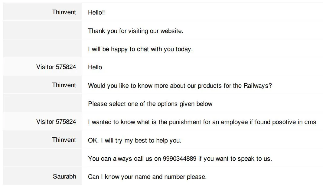Somebody visited https://www.thinvent.in/railways/projects/cms and asked this question. He wants to know what action is 