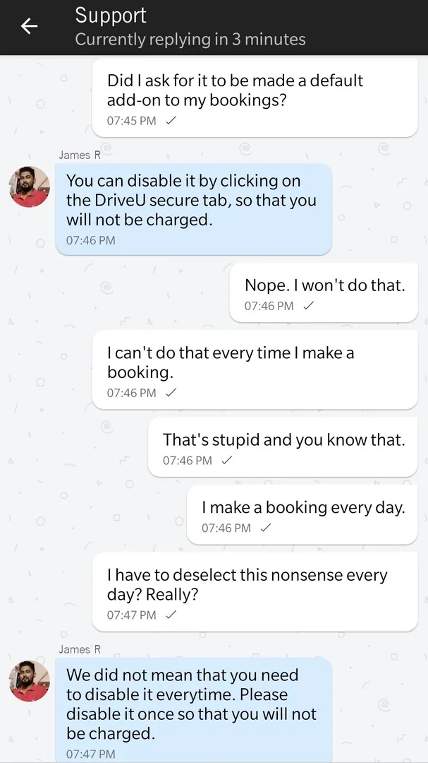 I just discovered that DRIVEU has been adding a â¹15 charge for insurance, to every booking I make, without my ever ask