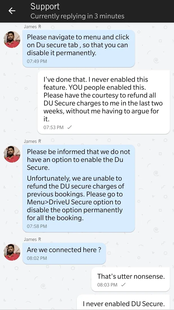 I just discovered that DRIVEU has been adding a â¹15 charge for insurance, to every booking I make, without my ever ask
