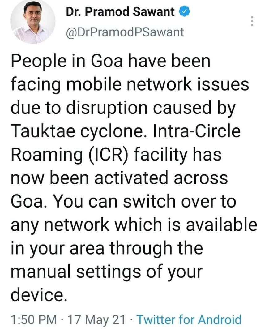 One wonders why it takes a calamity for us to enforce sanity. These days even inter circle roaming across networks is no