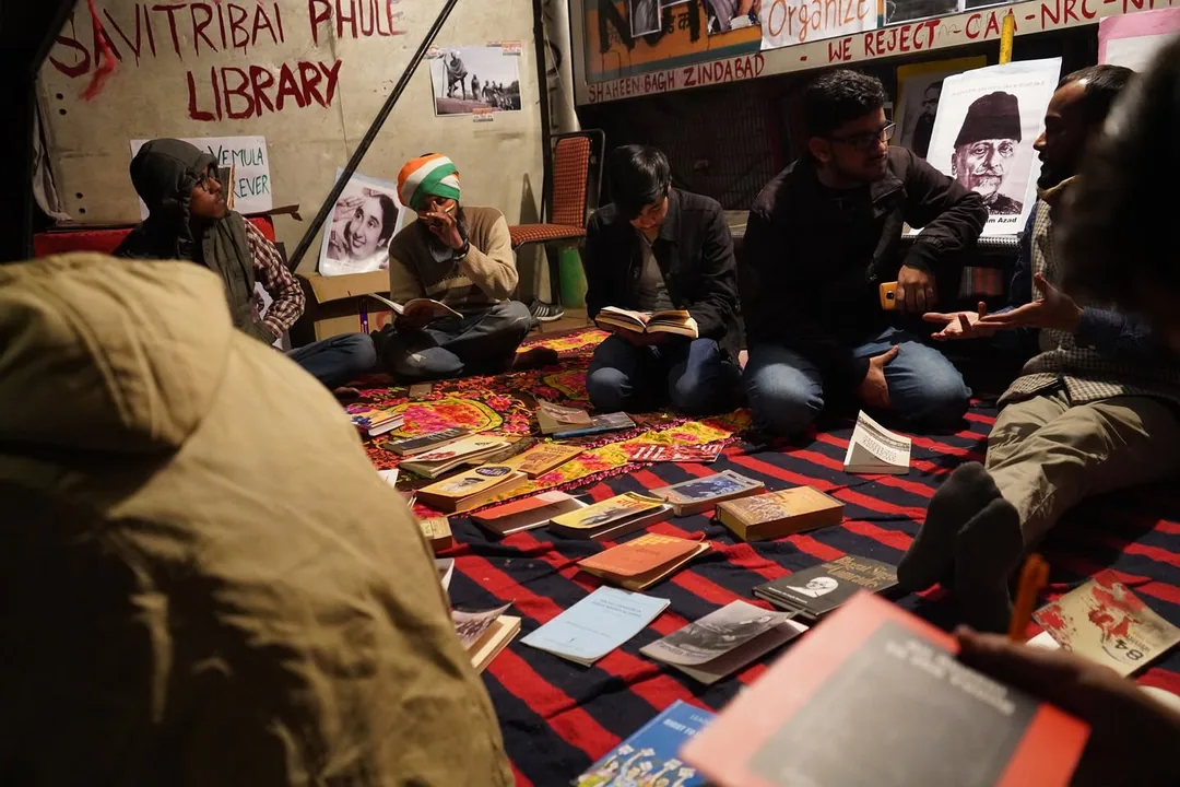 You see a lot of books too at Shaheen Bagh. Open libraries where you can sit and read.